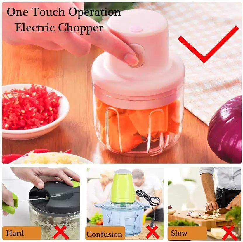 "Mini Electric Garlic Chopper | 250ml Veg & Spice Cutter"(COD +Free Shipping)